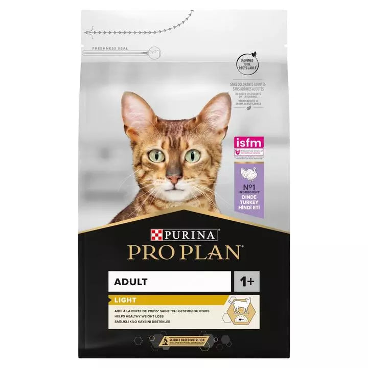 Purina Pro Plan Light Adult Cat - Dry Food with Turkey 3kg