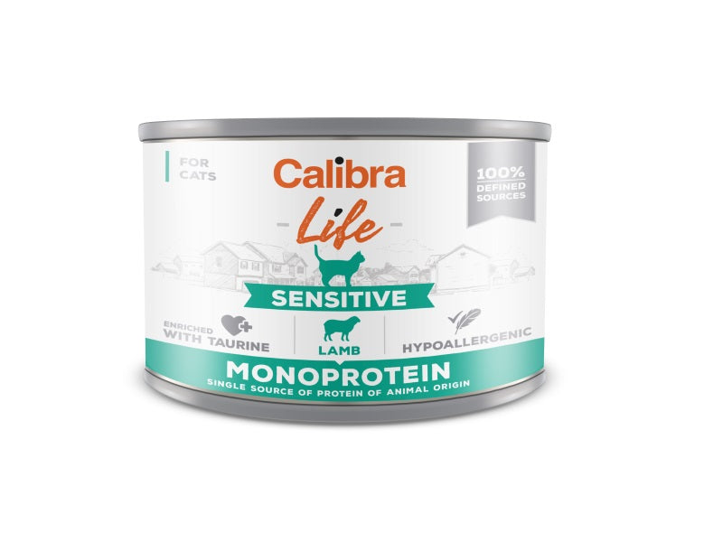 Calibra Life Sensitive Wet Cat Food (Lamb) - Pack Size : 6 x 200g Cans