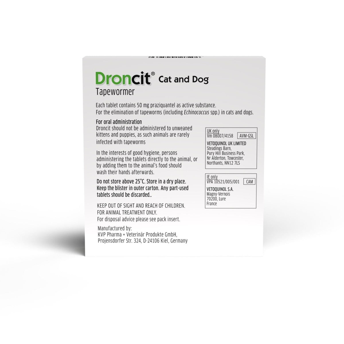 Droncit Tablet Tapewormer for Cats and Dogs