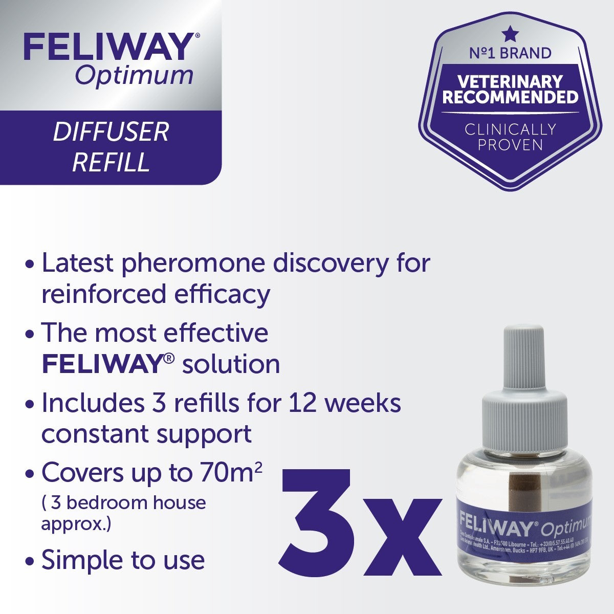 Feliway Optimum Refill Economy 3 Pack