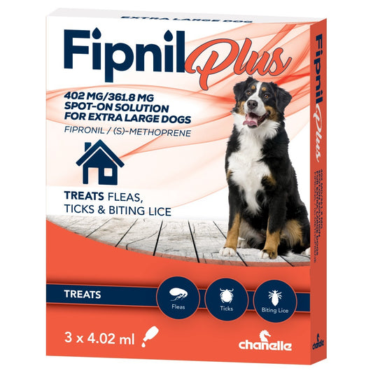 Fipnil Plus Spot-On Solution for Extra Large Dog (3 Pipettes)