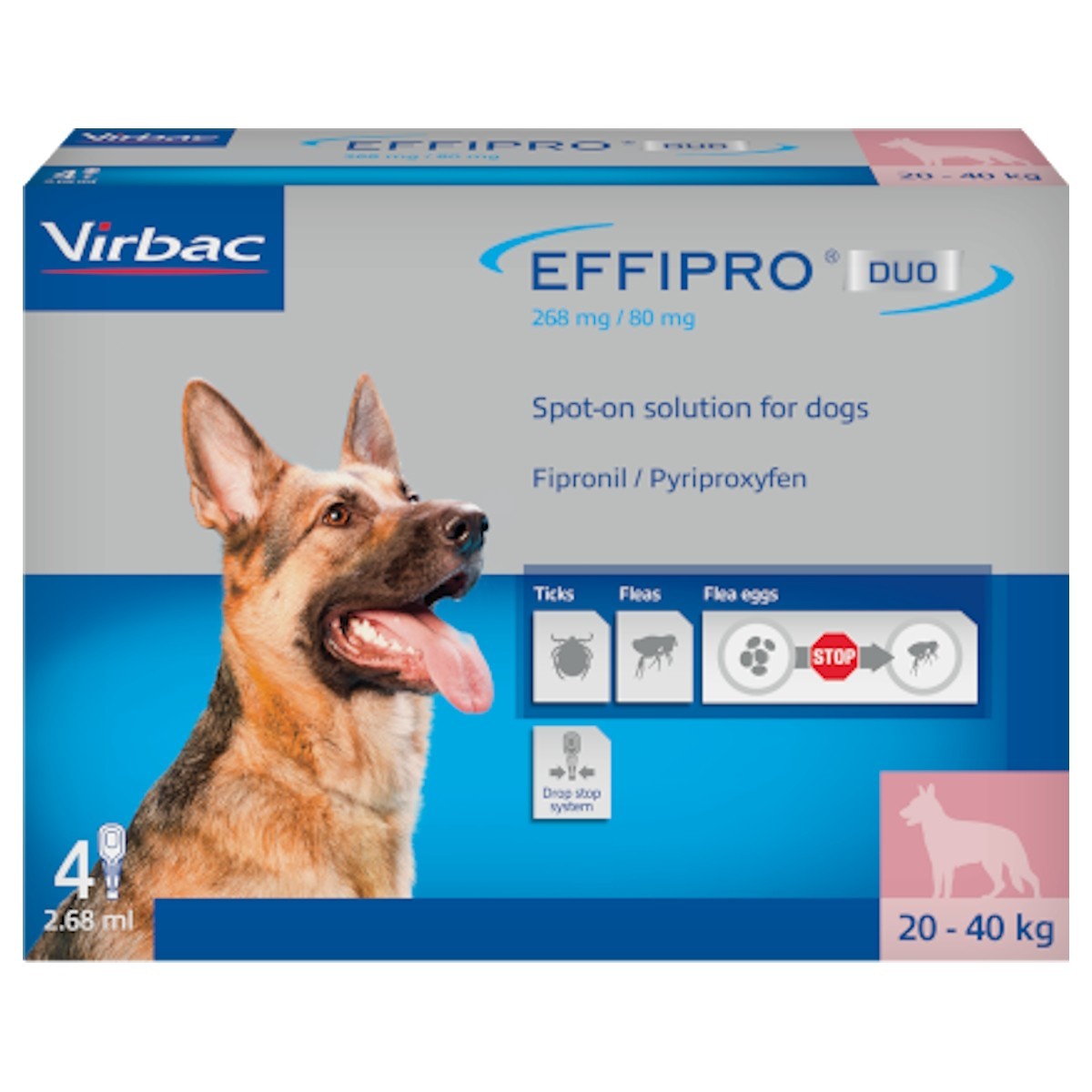 Effipro Duo for Large Dogs 20-40kg (4 pack)