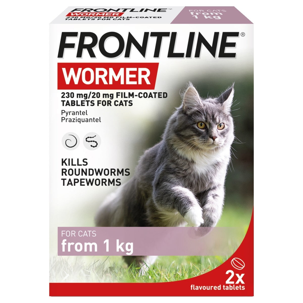 Frontline Wormer 230mg/20mg Film-Coated Tablets for Cats