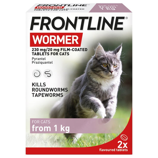 Frontline Wormer 230mg/20mg Film-Coated Tablets for Cats