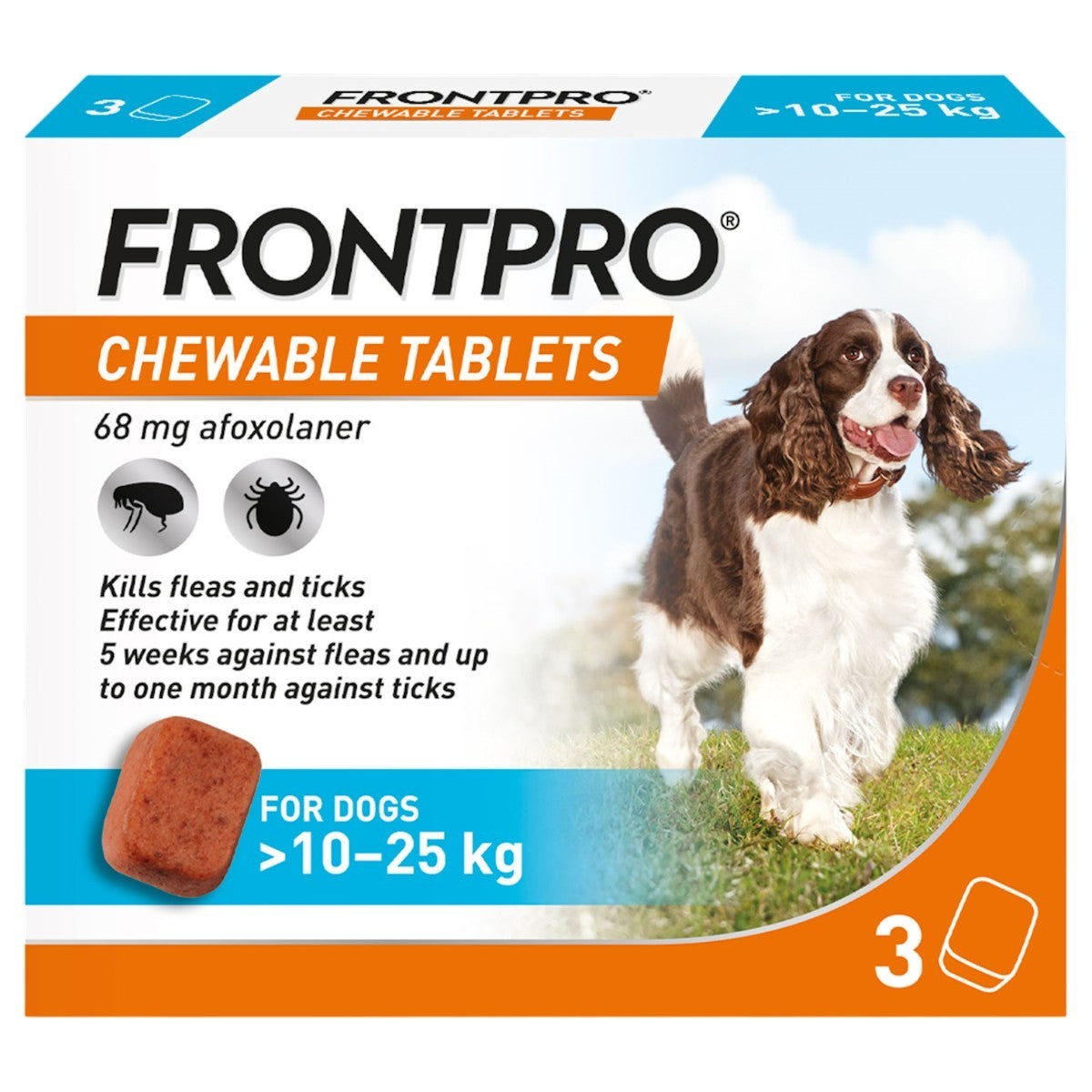 Frontpro Chewable Tablets Flea and Tick Treatment for Dogs 3 Pack