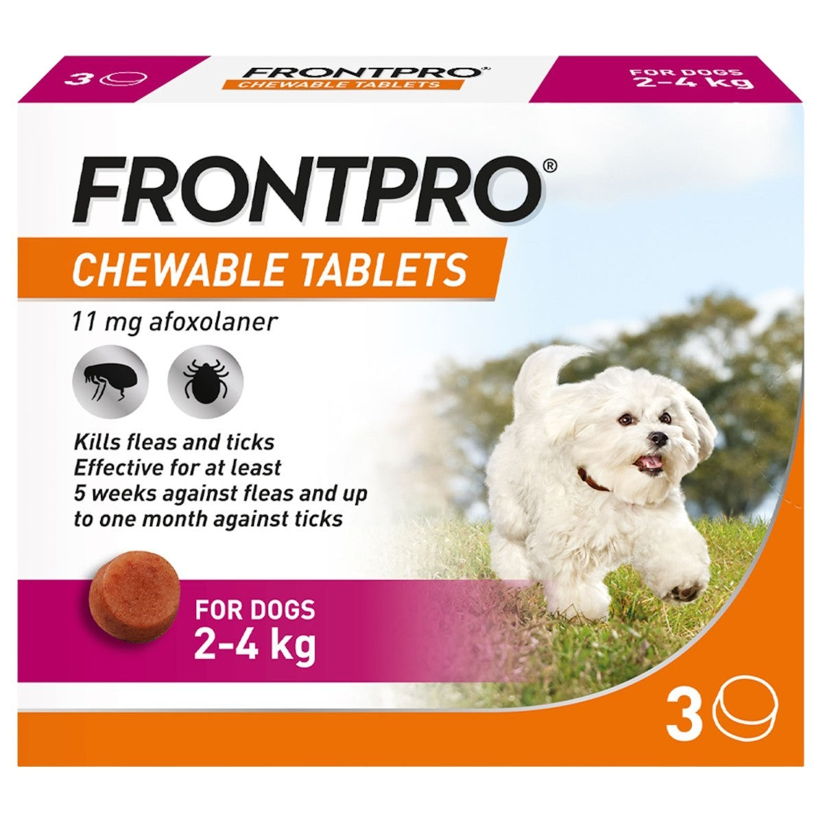 Frontpro Chewable Tablets Flea and Tick Treatment for Dogs 3 Pack