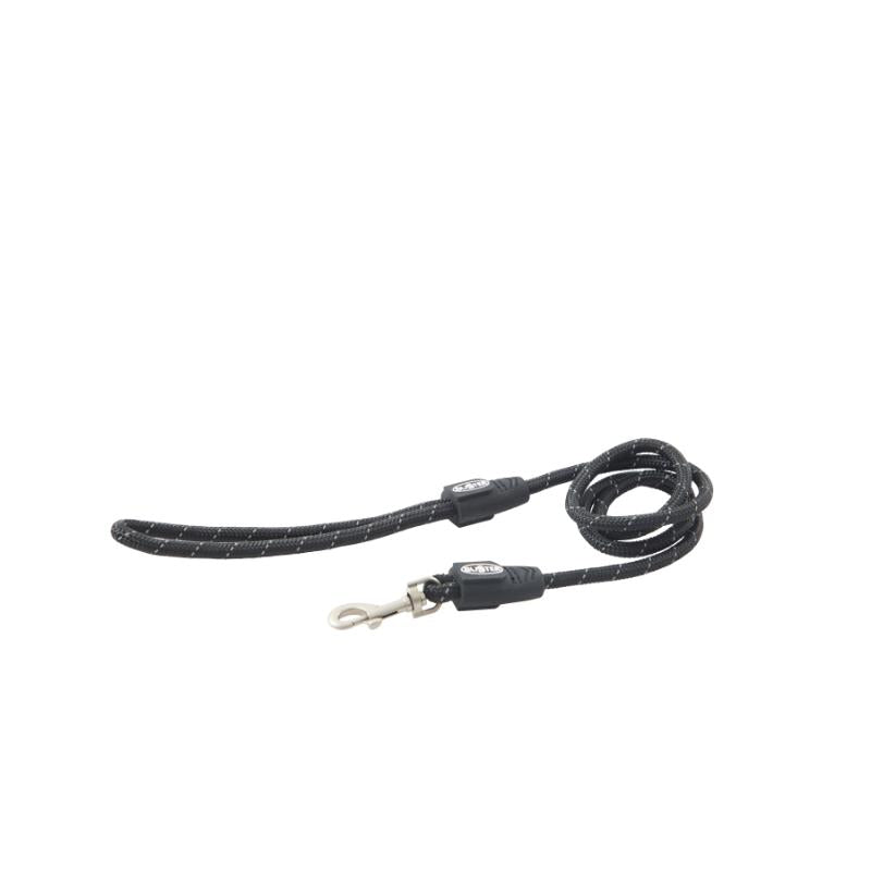 BUSTER Reflective Rope Lead, 120cm Black, 8mm