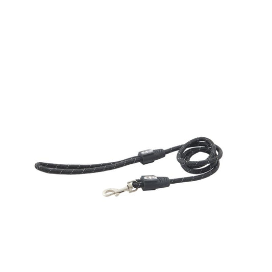 BUSTER Reflective Rope Lead, 120cm Black, 8mm