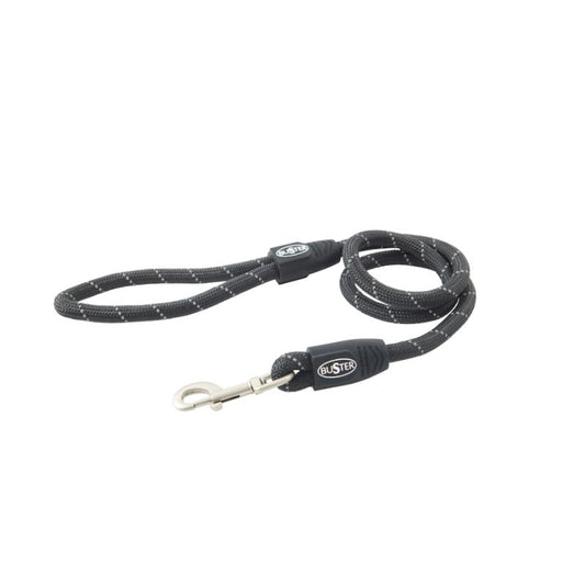 BUSTER Reflective Rope Lead, 120cm Black, 13mm