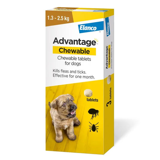 Advantage Chewable Tablets for Extra Small Dogs (3 Tablets)