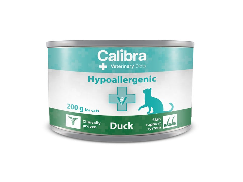 Calibra Veterinary Diet Hypoallergenic Wet Cat Food (Duck) - Pack Size : 6 x 200g Cans