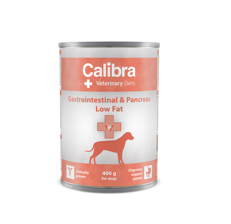 Calibra Veterinary Diet Gastrointestinal & Pancreas Low Fat Wet Dog Food - Pack Size : 6 x 400g Cans