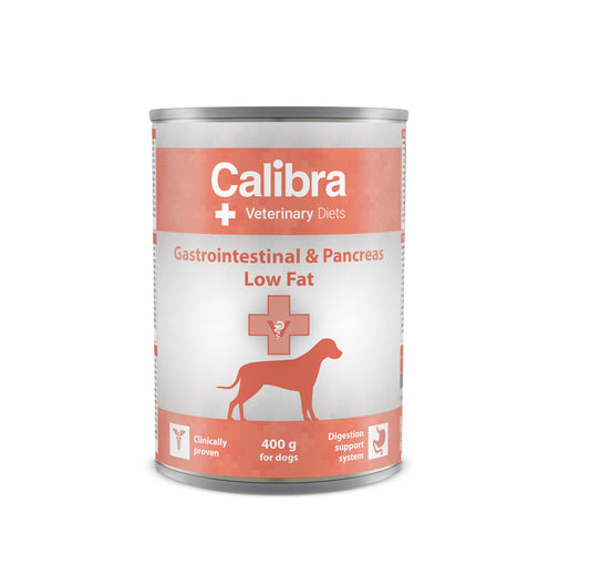 Calibra Veterinary Diet Gastrointestinal & Pancreas Low Fat Wet Dog Food - Pack Size : 6 x 400g Cans