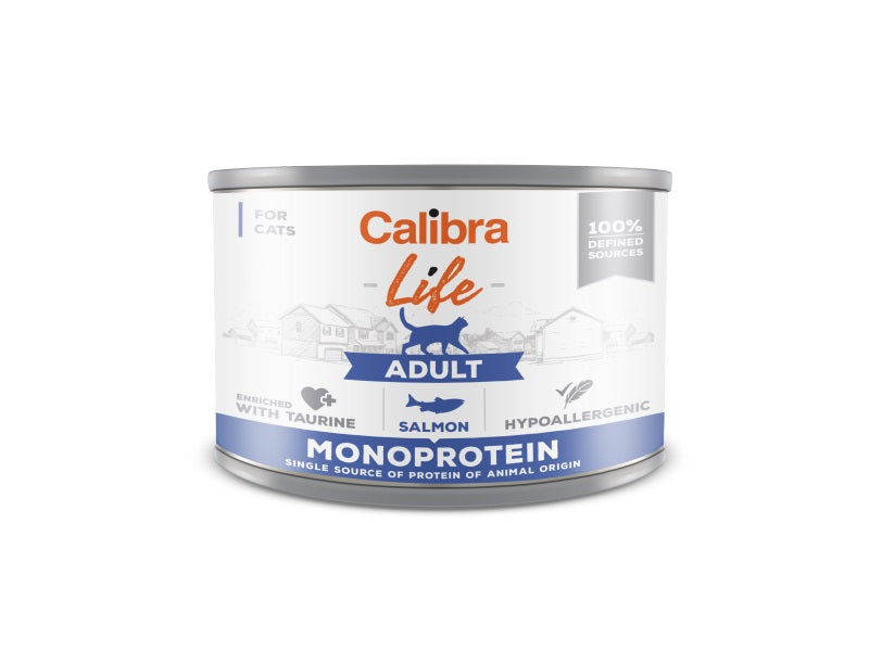 Calibra Life Adult Wet Cat Food (Salmon) - Pack Size : 6 x 200g Cans