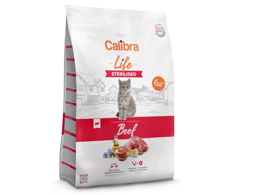 Calibra Life Sterilised Adult Dry Cat Food (Beef)