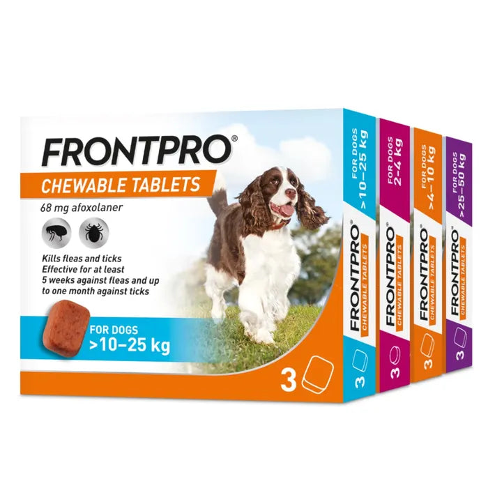 Frontpro Chewable Tablets Flea and Tick Treatment for Dogs 3 Pack